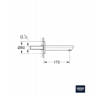 MEDIDAS CAÑO BAÑERA EUROSMART COSMOPOLITAN GROHE